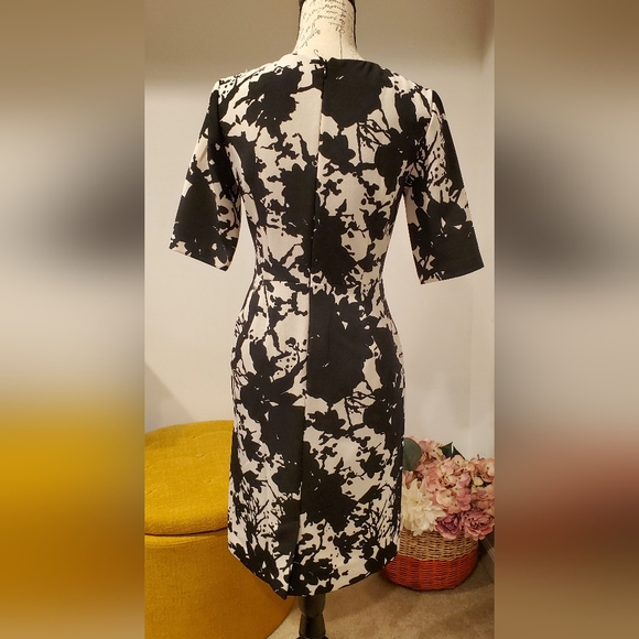 Elegant Black and White Midi Dress - Picture 2 of 11